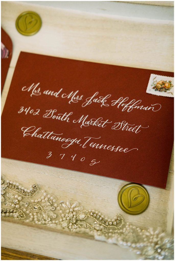 burgundy wedding invitation for outdoor fall nashville wedding