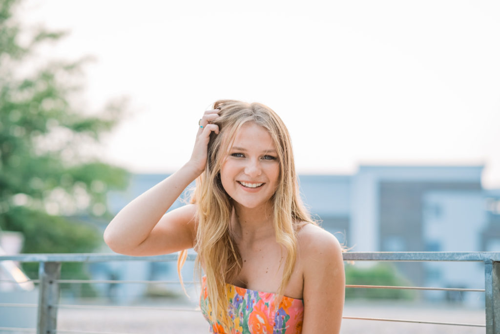 Young Tennessee woman smiling during Chattanooga photoshoot