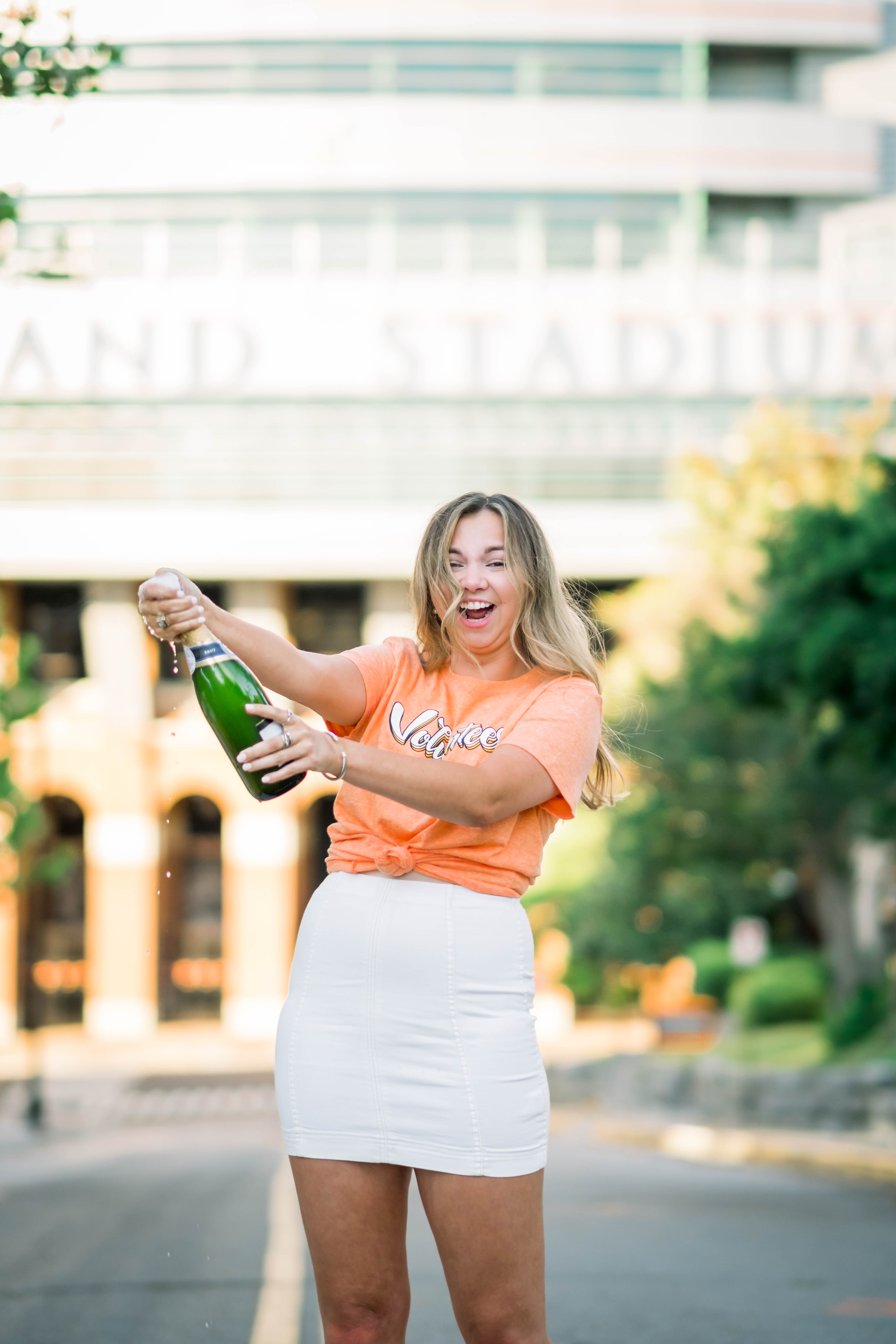 Champagne Popping at Neyland Stadium at the University of Tennessee graduation pictures | www.besspics.com
