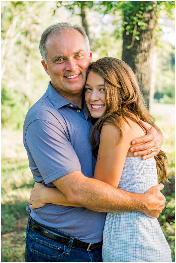 Father and daughter hugging during chattanooga family session
