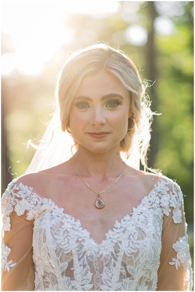 bride smiling during outdoor bridal session in knoxville wedding