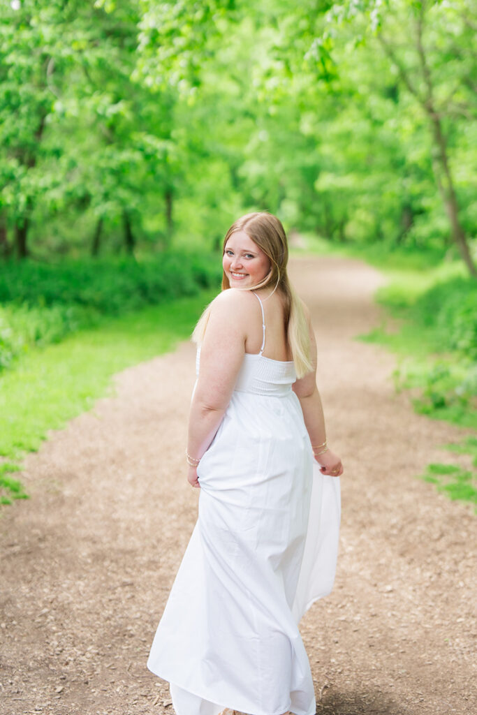 Lauren posing on a bridge at Renaissance Park | Downtown Chattanooga senior pictures | Bess Pics Photography