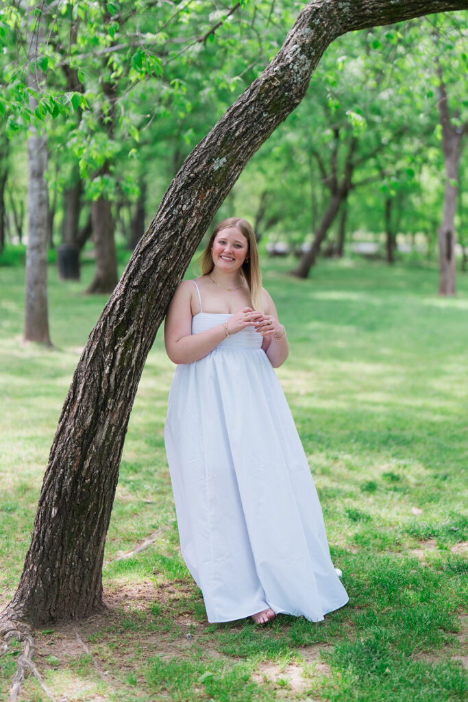 Lauren posing on a bridge at Renaissance Park | Downtown Chattanooga senior pictures | Bess Pics Photography